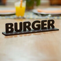 Palavra decorativa MDF com base - Burguer