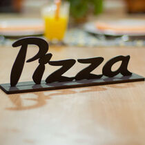 Palavra decorativa MDF com base Pizza