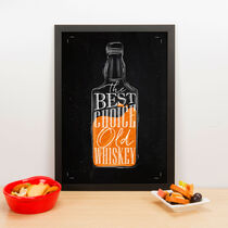 Quadro Decorativo Old Whiskey - 45x32 cm (Preto)