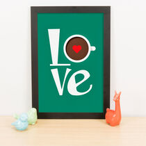 Quadro Decorativo Love Coffee - 33x23 cm