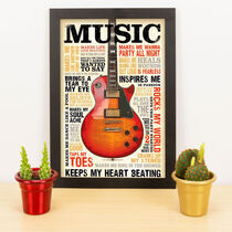 Quadro Decorativo Music - 33x23 cm   