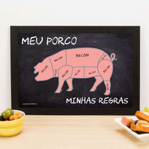 Quadro Decorativo Meu Porco Minhas Regras - 22x33 cm