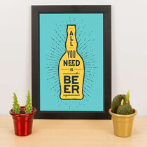 Quadro Decorativo All You Need is Beer - Verde - 33x23 cm