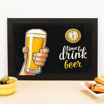 Quadro Decorativo Time to Drink Beer - 23x33 cm