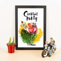 Quadro Decorativo Cocktails Party - 33x23 cm