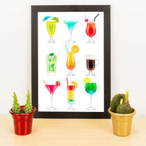 Quadro Decorativo - Cocktails - 33x23 cm