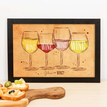 Quadro Decorativo Glass of Wine - 23x33 cm (Nude)