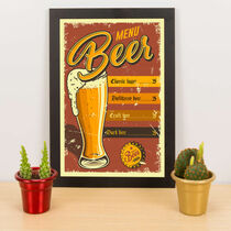 Quadro Decorativo - Menu Beer -  33x23 cm